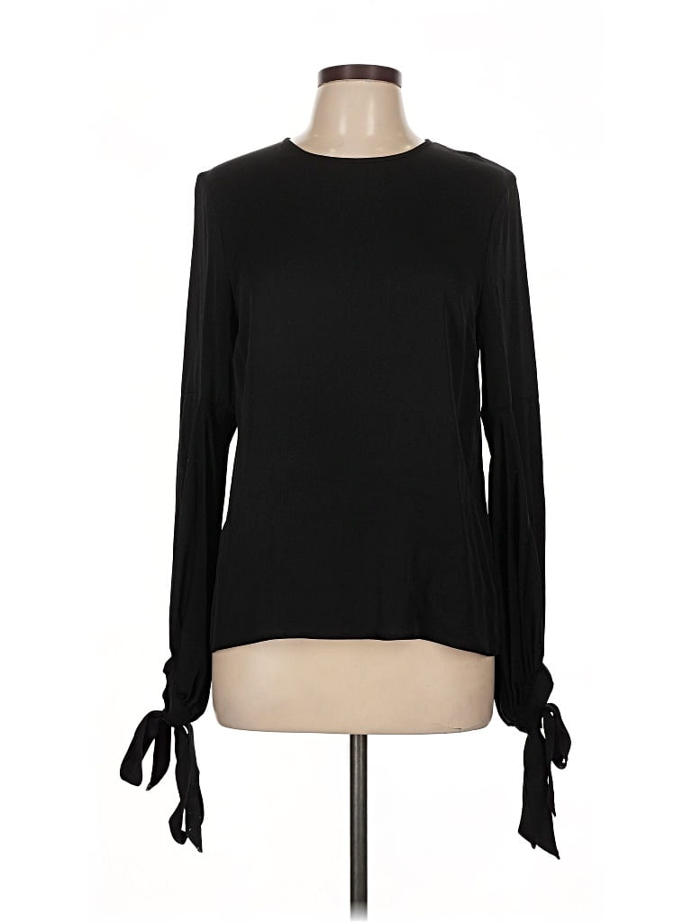 Pre-owned Milly Long Sleeve Top Black Boatneck Tops