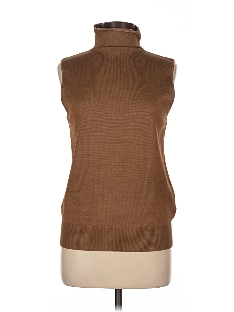 Pre-owned Linda Allard Ellen Tracy Sweater Vest In Brown
