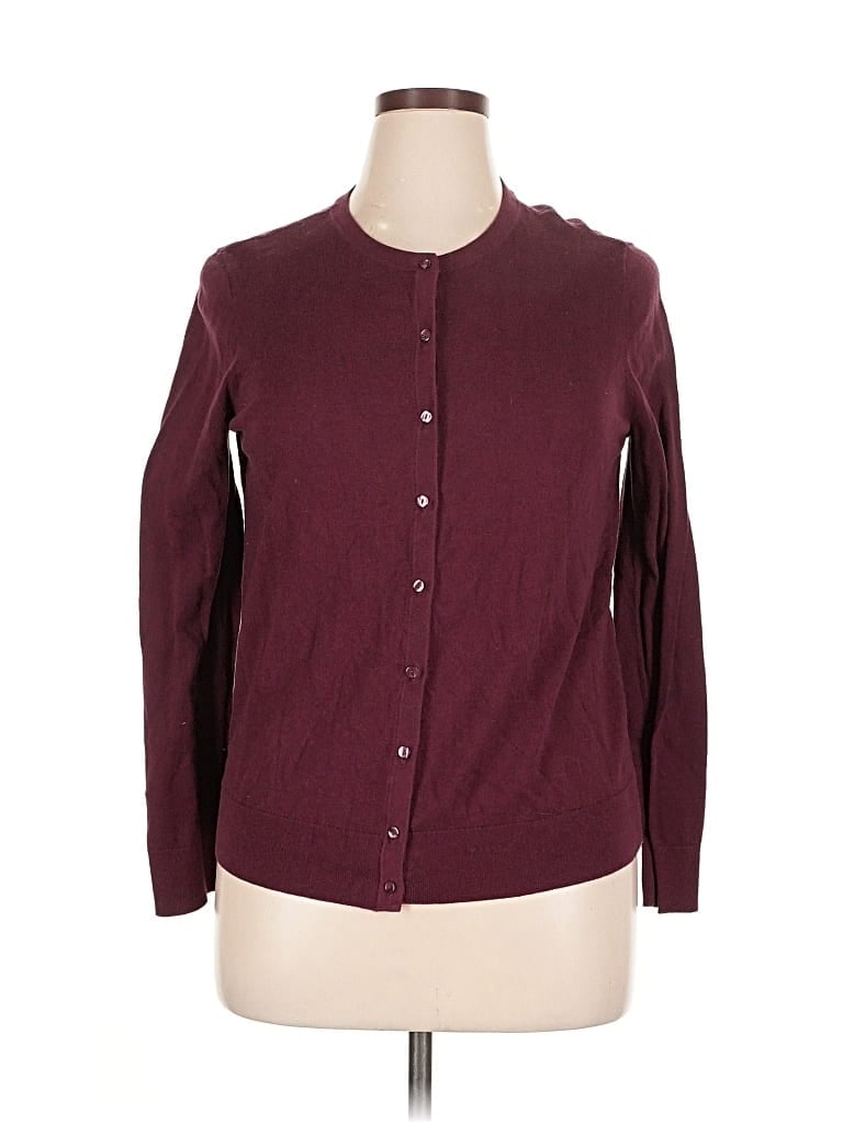 Pre-owned Ann Taylor Loft Outlet Cardigan Sweater In Burgundy