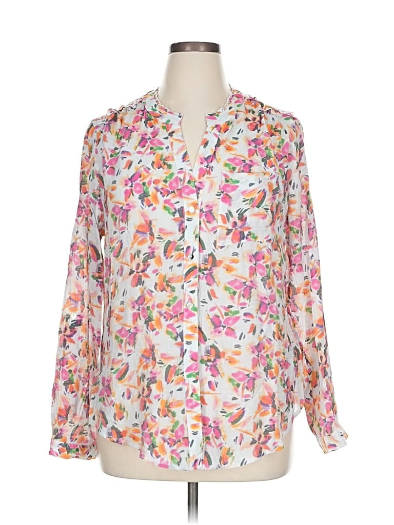 Pre-owned Zac & Rachel Long Sleeve Blouse In Pink