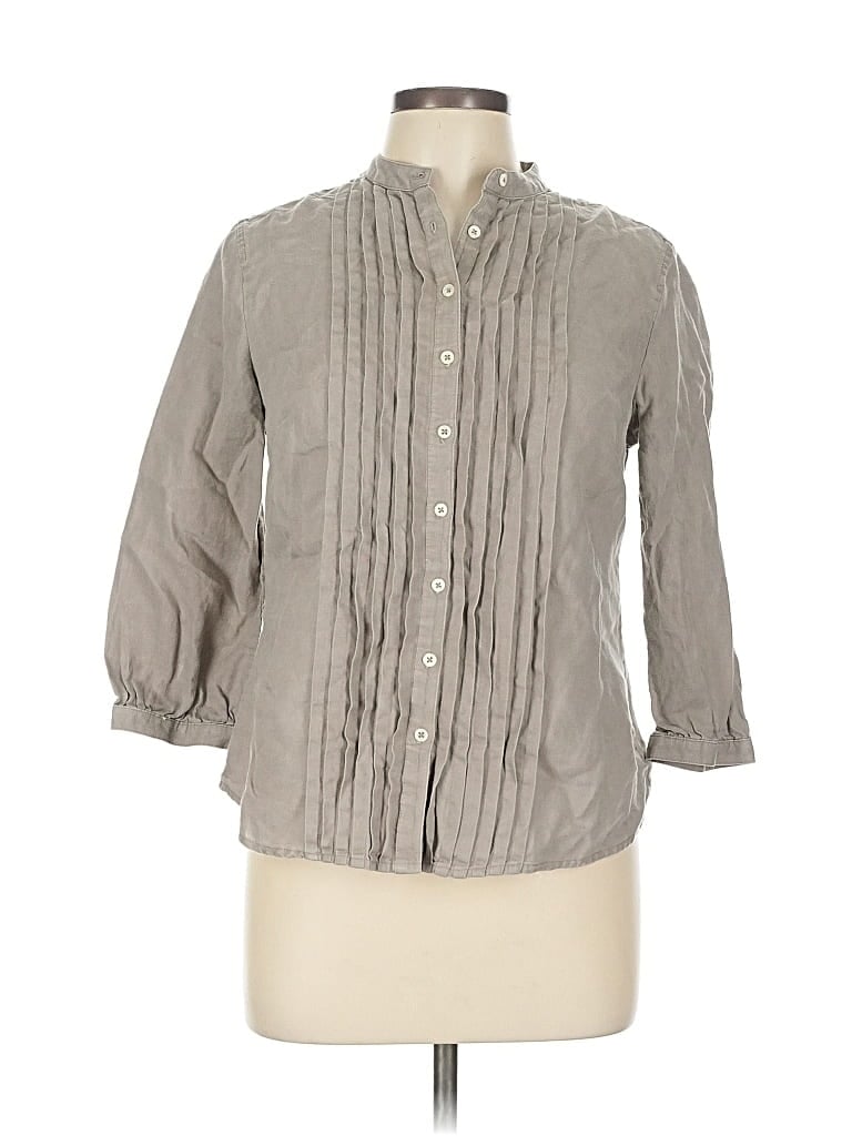 Pre-owned Boden 3/4 Sleeve Button Down Shirt In Gray