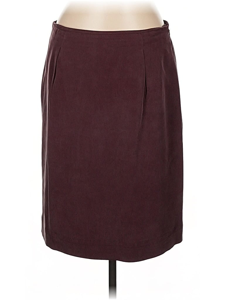 Pre-owned Jones New York Silk Skirt In Burgundy