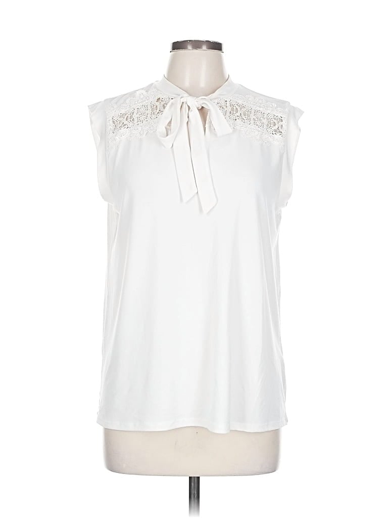 Pre-owned Banana Republic Factory Store Sleeveless Blouse In White