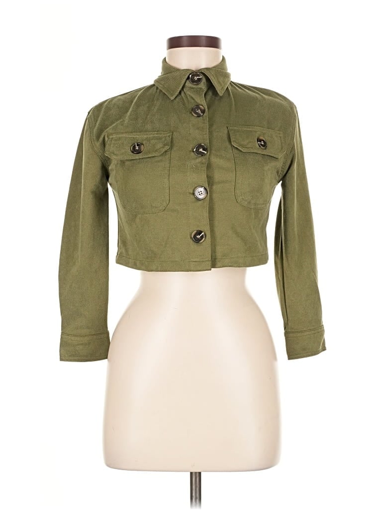 Pre-owned Knitworks 3/4 Sleeve Blouse In Green