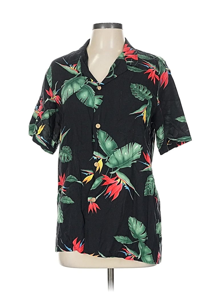 Pre-owned Paradise Found Short Sleeve Blouse In Black