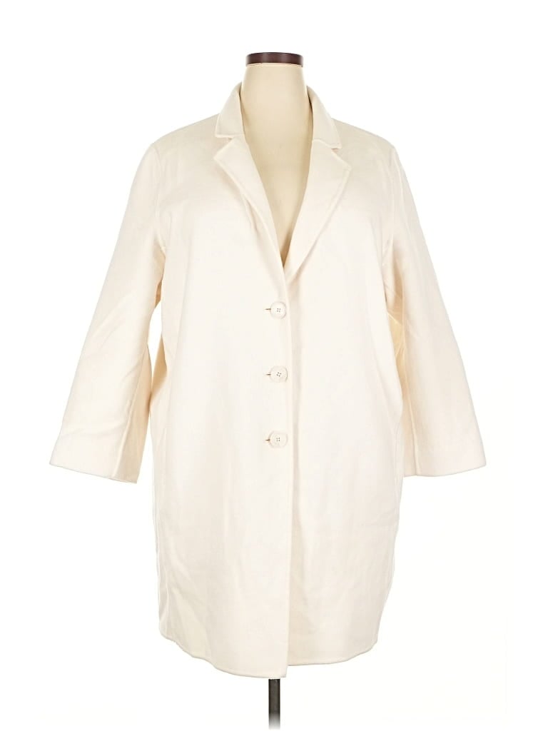 Pre-owned Banana Republic Wool Coat In White