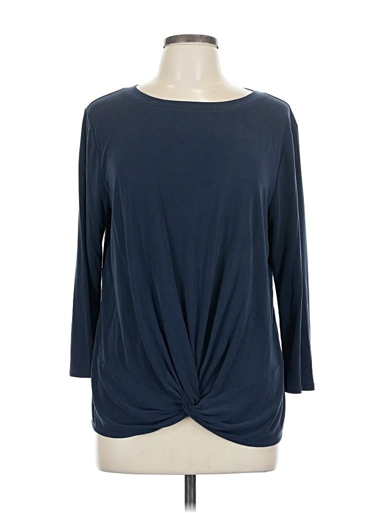 Pre-owned Ann Taylor Loft Outlet 3/4 Sleeve T-shirt In Blue