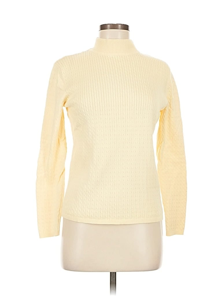 Pre-owned Karen Scott Turtleneck Sweater In Yellow