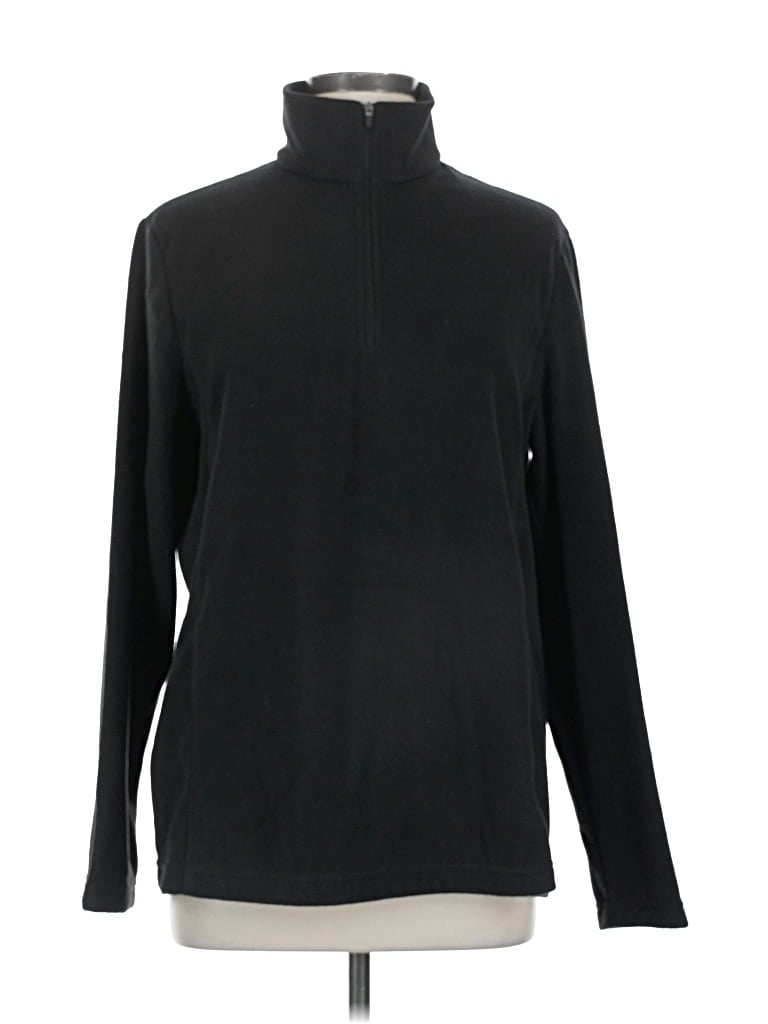 Pre-owned Lands' End Fleece Jacket In Black