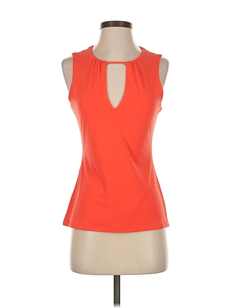 Express Sleeveless Top Orange Keyhole Neckline Tops In Orange