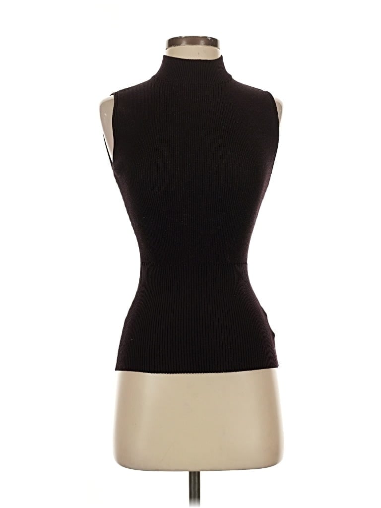 Pre-owned Theory Sleeveless Turtleneck In Brown