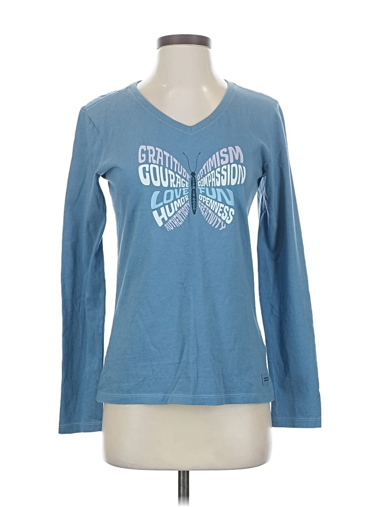 Pre-owned Life Is Good Long Sleeve T-shirt In Blue
