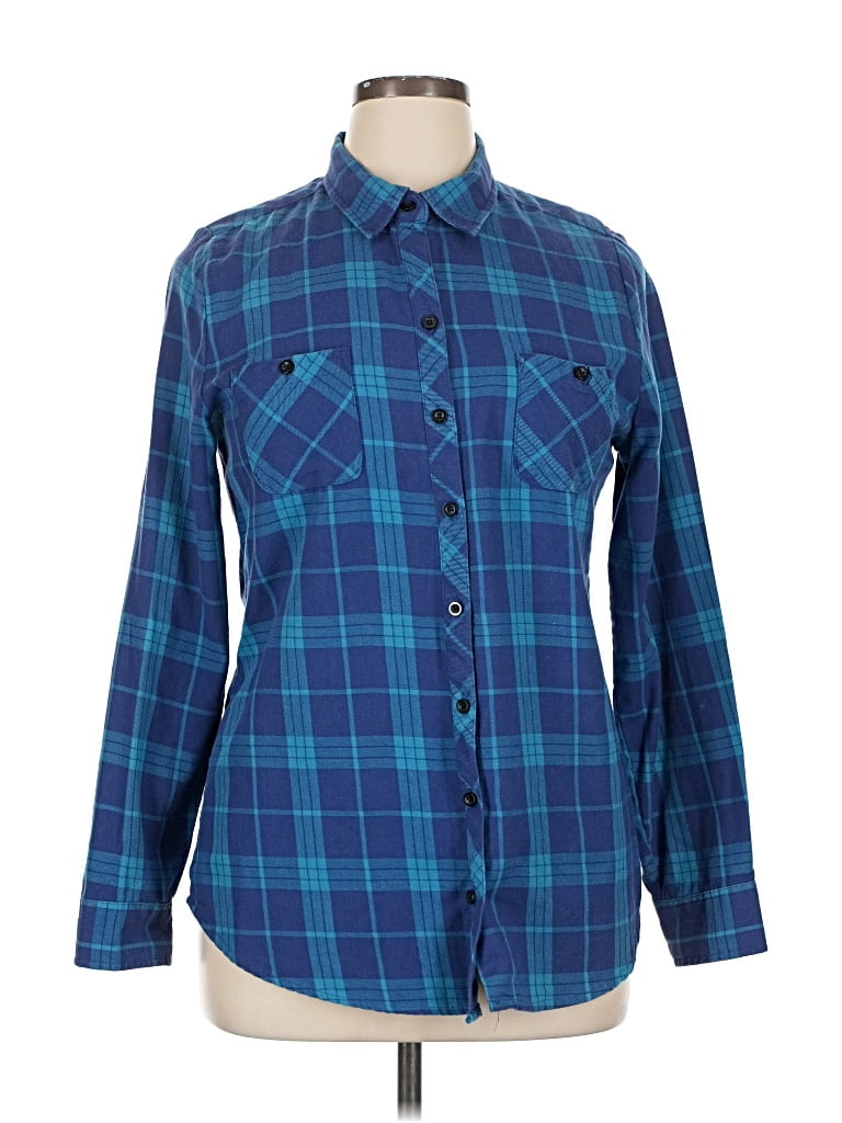 Pre-owned Disney Long Sleeve Button Down Shirt In Blue