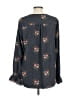 T Tahari 100% Polyester Gray Long Sleeve Blouse Size L - photo 2