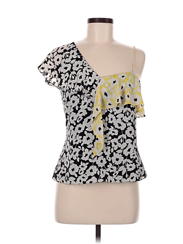 Pre-owned Slate & Willow Short Sleeve Top Black One Shoulder Neckline Tops