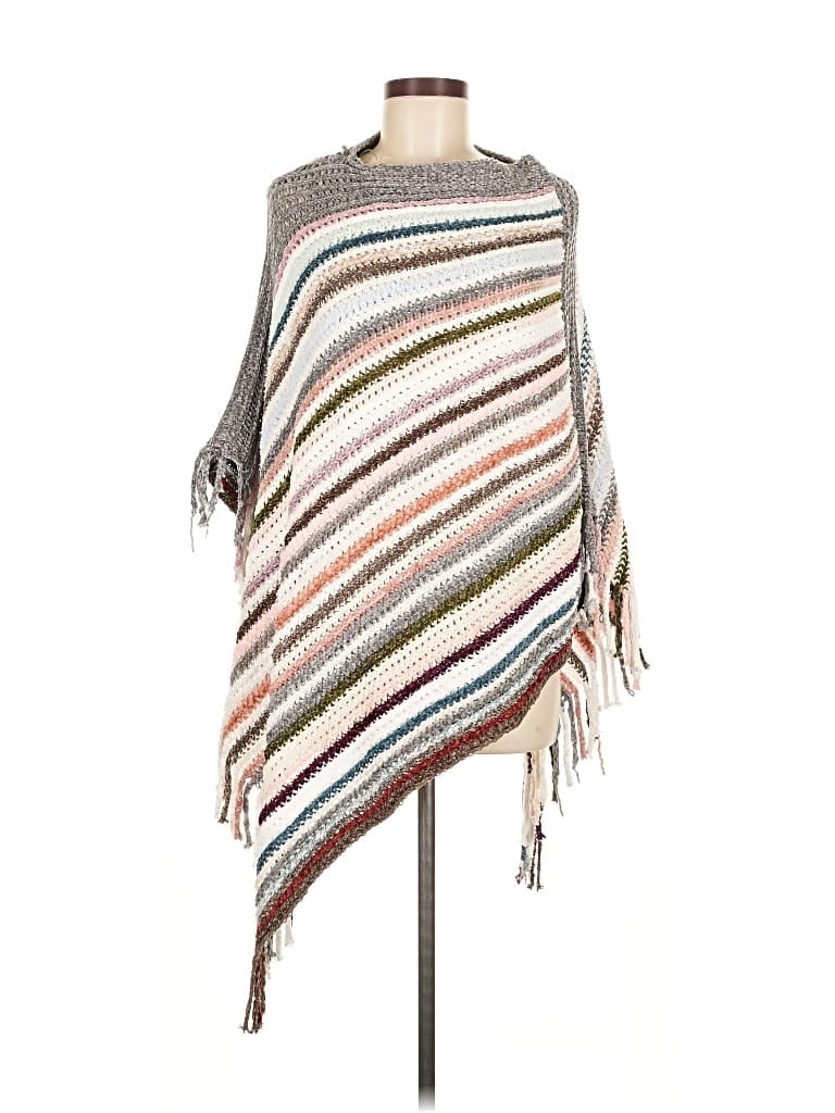 Pre-owned Assorted Brands Poncho In Gray