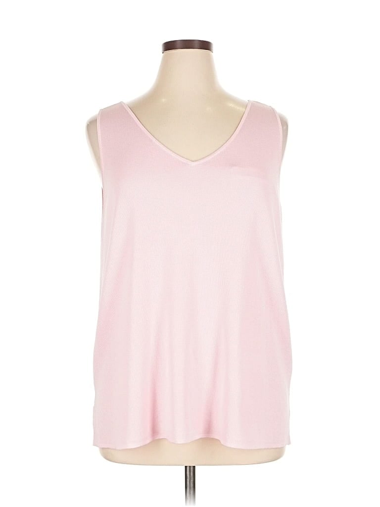 Pre-owned Anne Klein Sleeveless Top Pink V Neck Tops