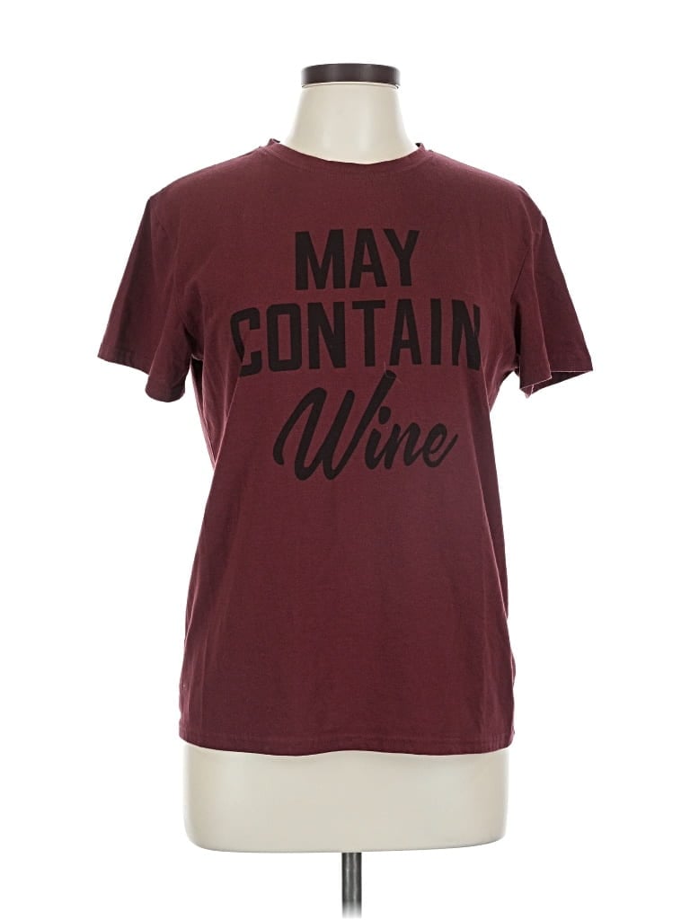 Pre-owned Unbranded Short Sleeve T-shirt In Burgundy