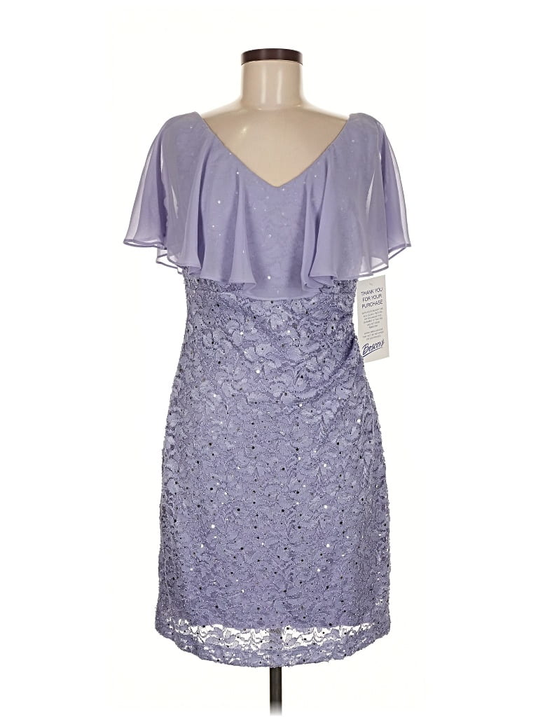 Pre-owned Connected Apparel Cocktail Dress In Purple