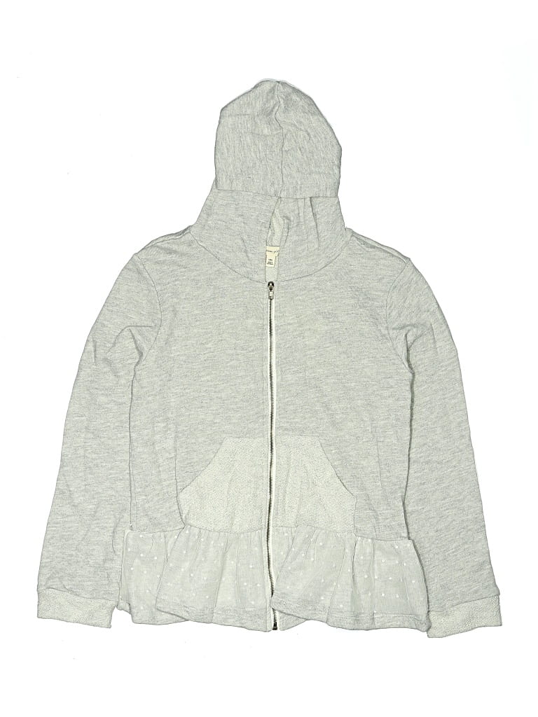 Pre-owned Monteau Girl Kids' Zip Up Hoodie In Silver