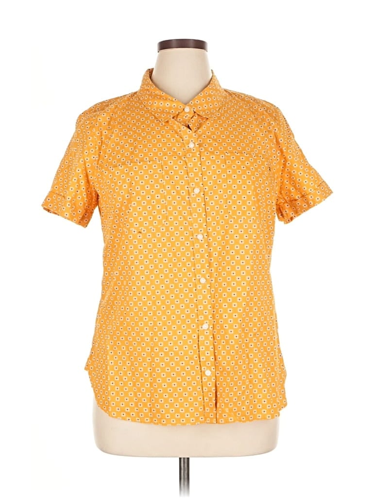 Pre-owned Tommy Hilfiger Short Sleeve Blouse In Orange