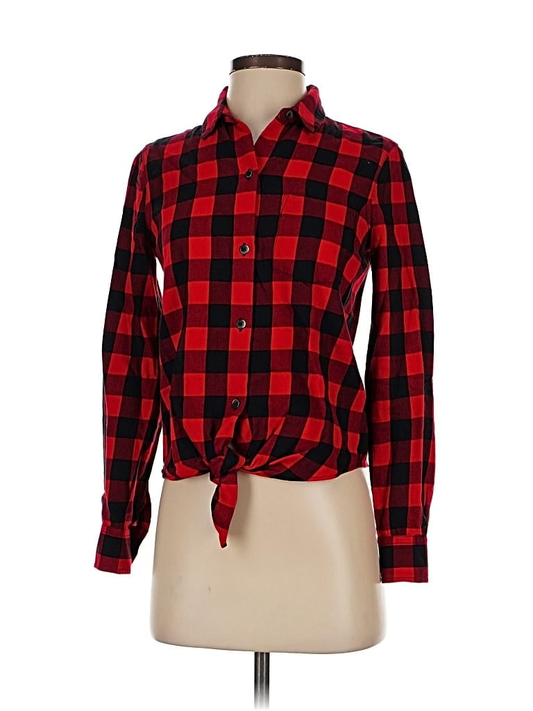 Pre-owned Madewell Long Sleeve Blouse In Red