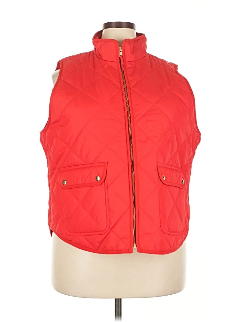 Pre-owned J.crew Factory Store Vest In Red