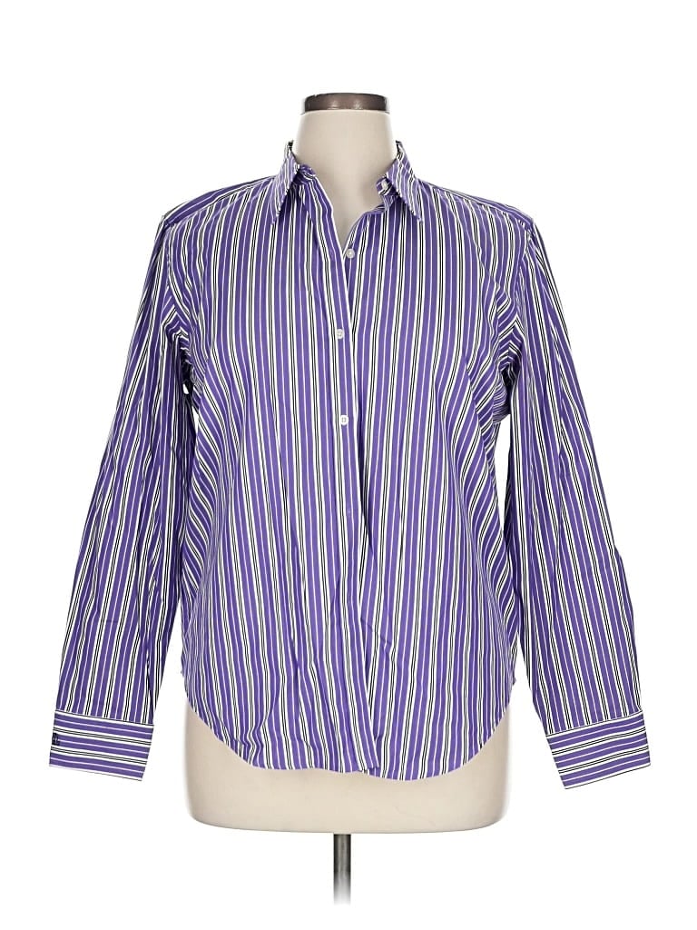 Pre-owned Polo Ralph Lauren Long Sleeve Button Down Shirt In Purple