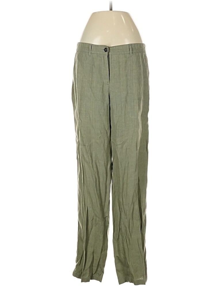 Pre-owned Lafayette 148 Linen Pants In Green