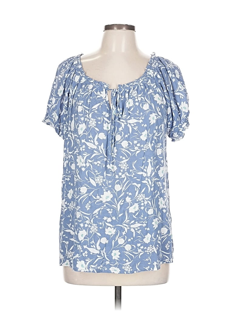 Pre-owned Papermoon Short Sleeve Blouse In Blue