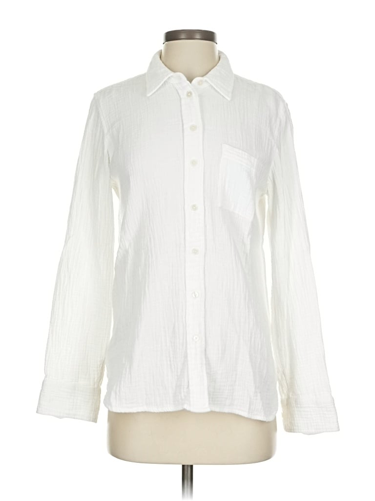 Pre-owned J.crew Factory Store Long Sleeve Button Down Shirt In White