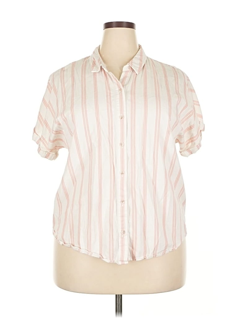 Pre-owned Universal Thread Short Sleeve Button Down Shirt In Pink