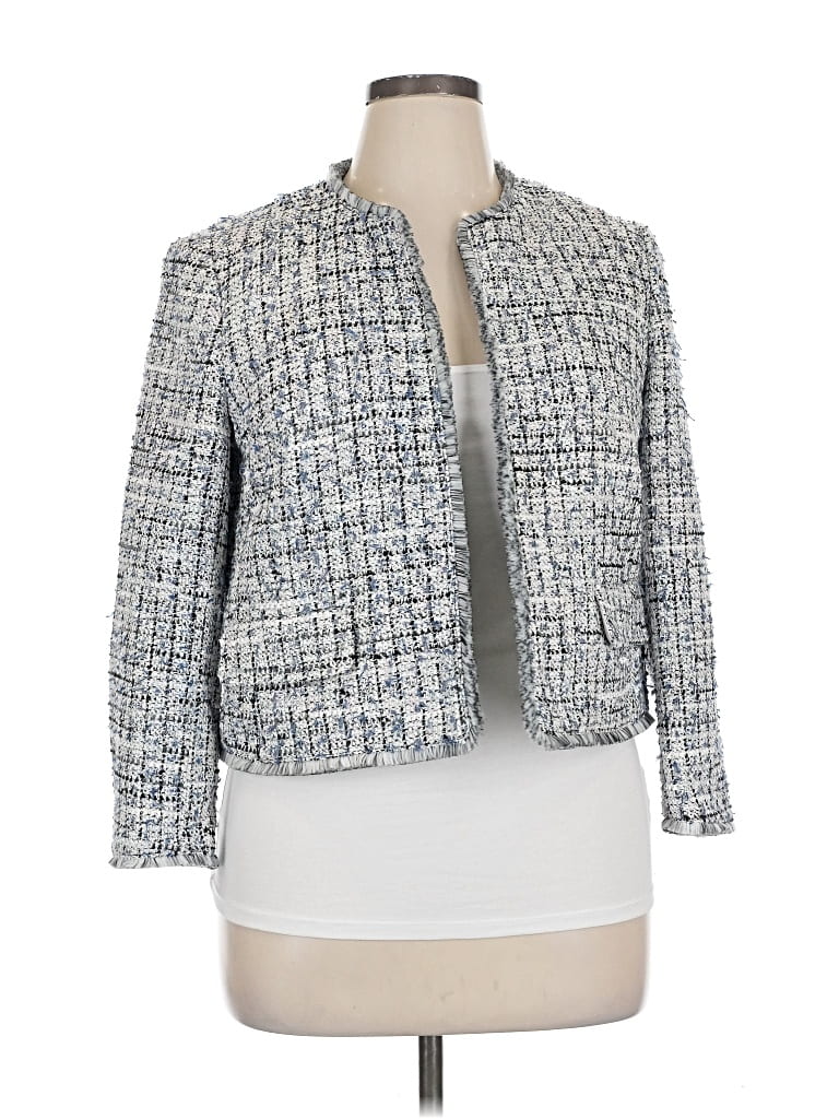 Pre-owned Ann Taylor Blazer Jacket In Gray