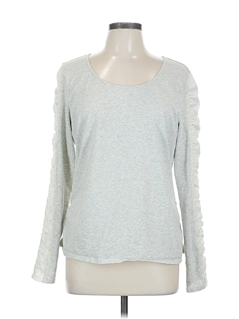 Pre-owned Sundance Long Sleeve Top Gray Sweetheart Neckline Tops