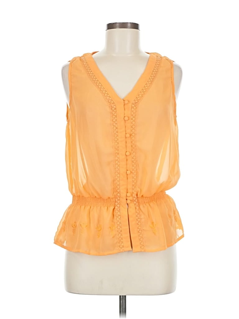 Pre-owned Charming Charlie Sleeveless Blouse In Orange