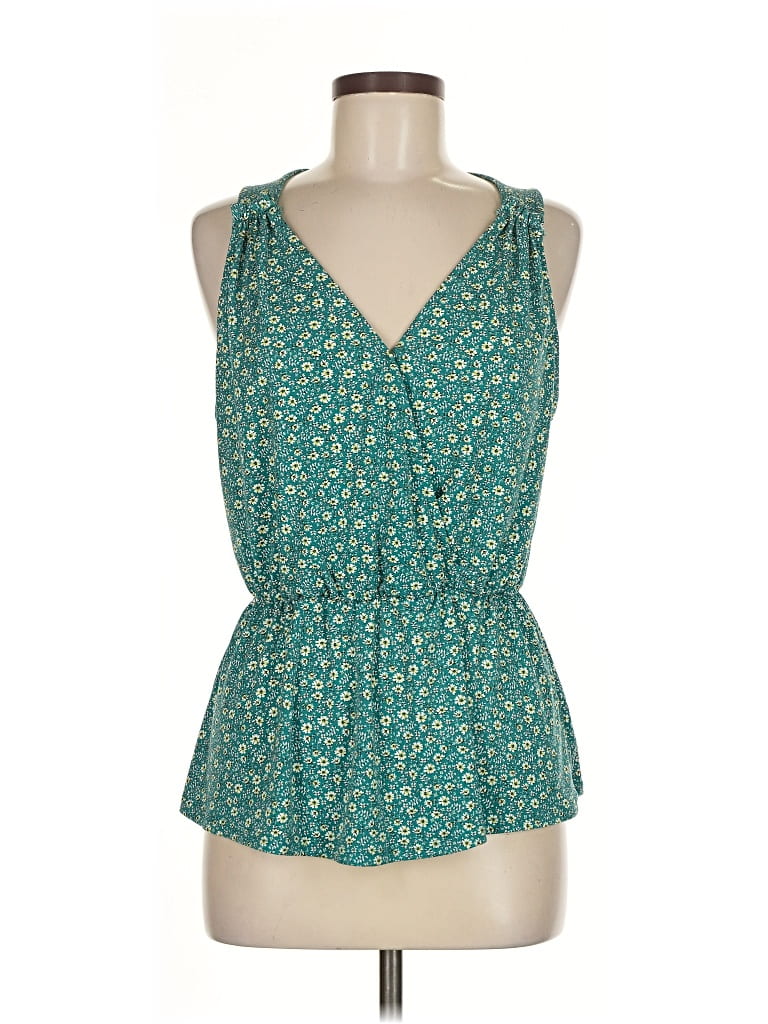 Pre-owned Kaileigh Sleeveless Blouse In Blue