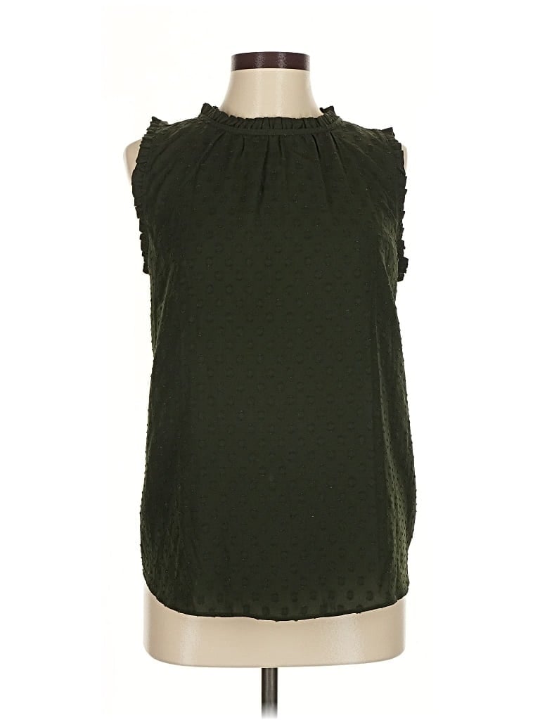 Pre-owned Ann Taylor Loft Sleeveless Blouse In Green
