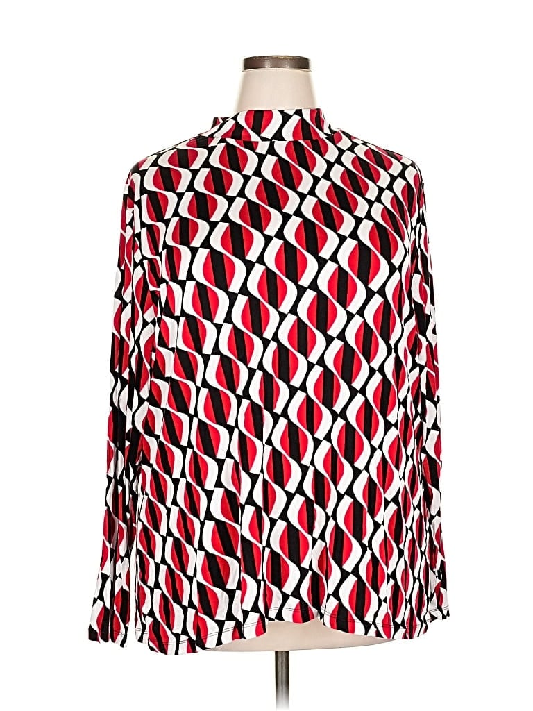 Ashley Stewart Long Sleeve Turtleneck In Red