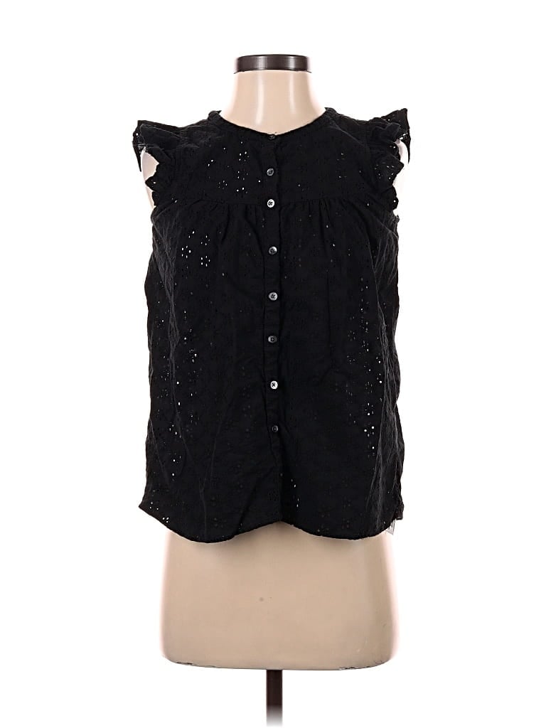 Pre-owned Madewell Sleeveless Blouse In Black