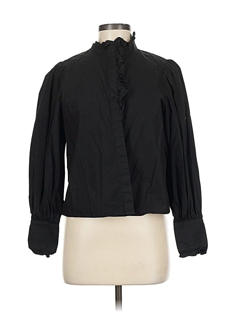 Pre-owned Banana Republic Long Sleeve Blouse In Black