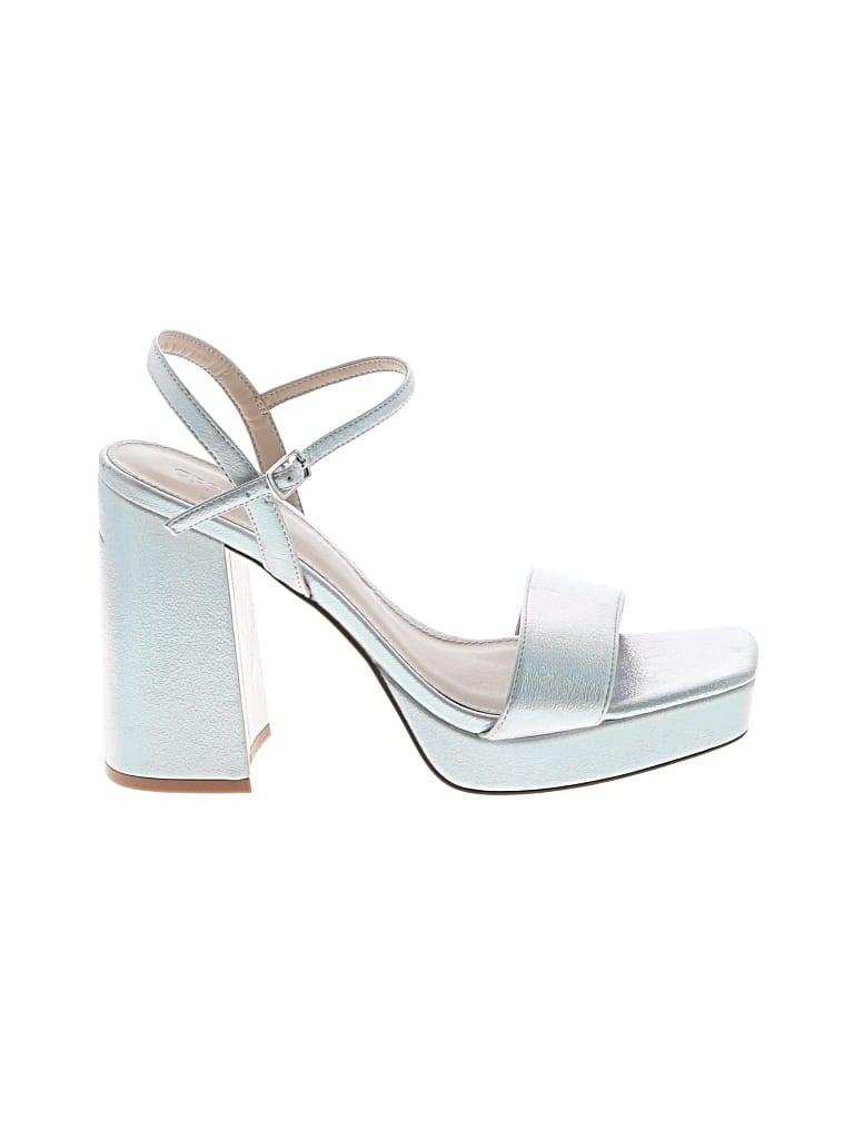 Pre-owned Open Edit Heels In Silver