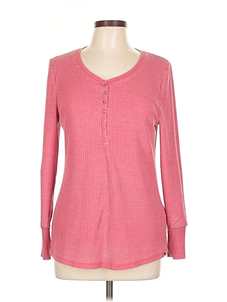 Pre-owned Seven7 Thermal Top Pink Scoop Neck Tops