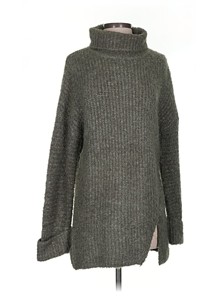 Pre-owned Express Turtleneck Sweater In Green