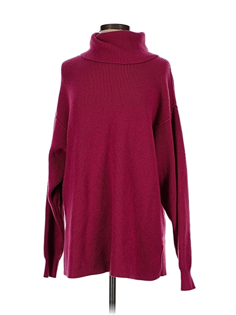 Pre-owned Free People Turtleneck Sweater In Purple