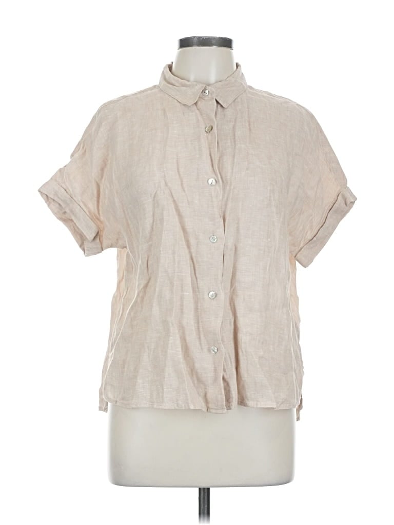 Pre-owned Tahari Short Sleeve Blouse In Brown