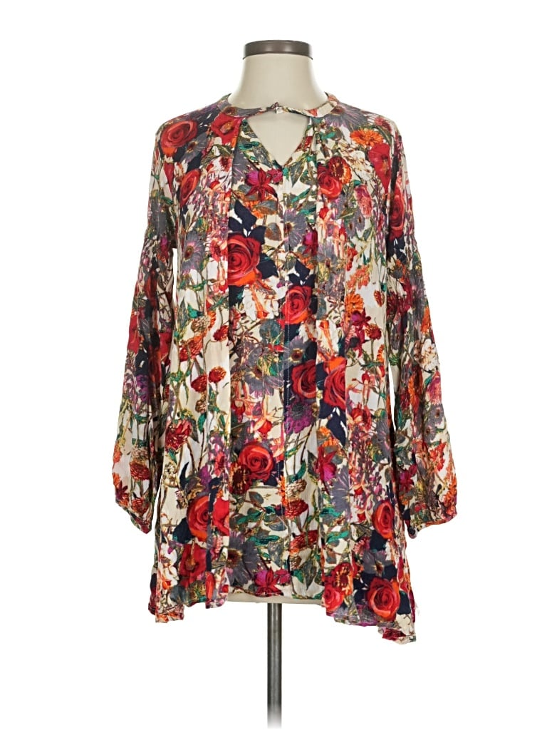 Pre-owned Umgee Long Sleeve Blouse In Red