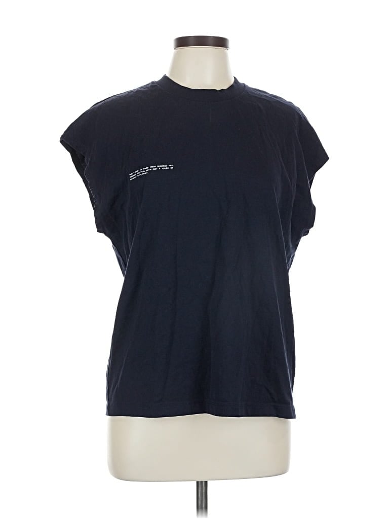 Pre-owned Pangaia Short Sleeve Top Blue Crew Neck Tops
