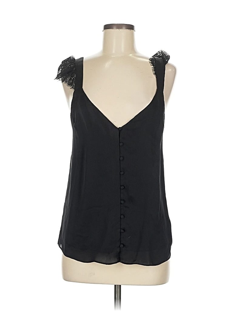 Pre-owned Cami Nyc Sleeveless Silk Top Black Sweetheart Neckline Tops