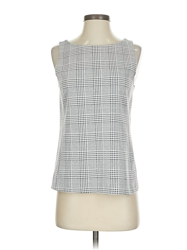 Pre-owned Ann Taylor Sleeveless Blouse In Gray
