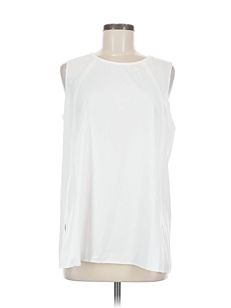 Pre-owned Athleta Sleeveless Blouse In White